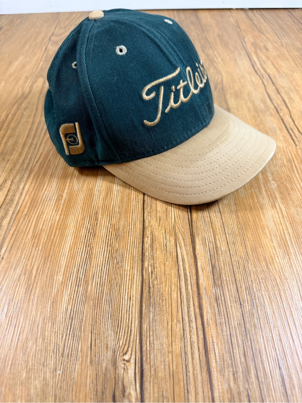 Vintage Titleist New Era FJ Golf Hat 7 3/4 Fitted Made USA Green Tan